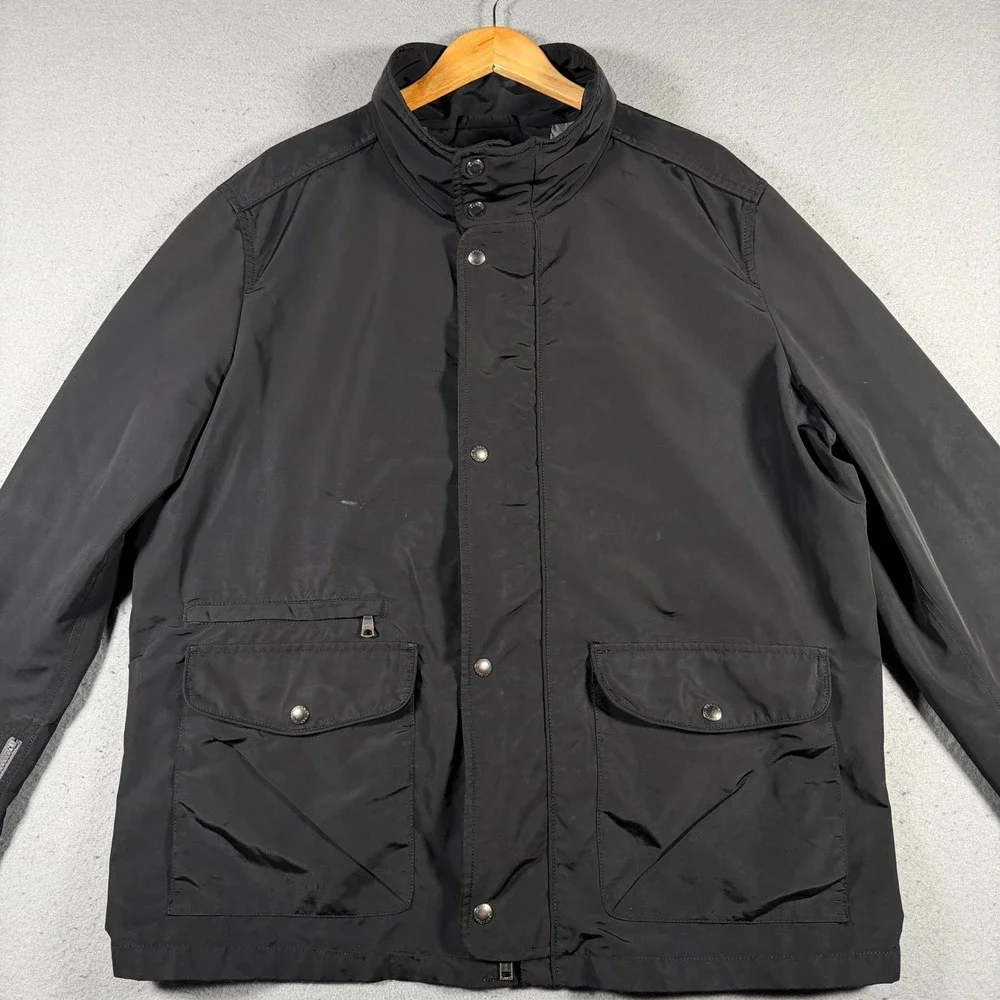 Banana Republic ST Nylon Moto Jacket Black XL‎ Lightweight Zip Pockets Outerwear